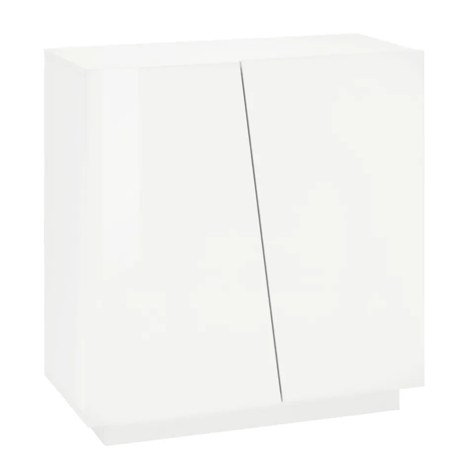 Schoenenkast voor woonkamer met 2 deuren in melamine Made in Italy - Popilio Viadurini