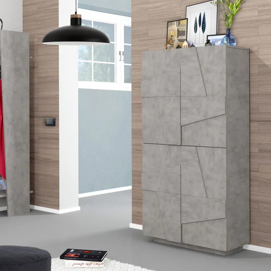 Melamine schoenenkast voor binnen met 4 deuren Made in Italy - Naditza Viadurini