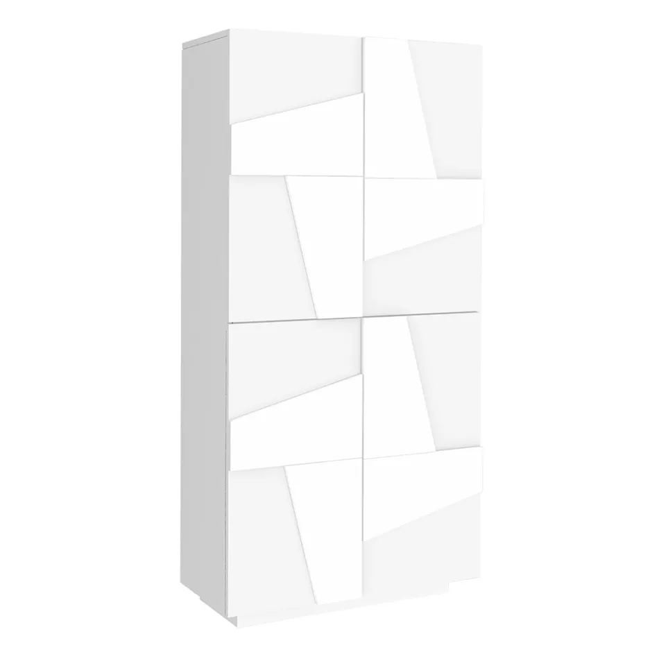 Melamine schoenenkast voor binnen met 4 deuren Made in Italy - Naditza Viadurini