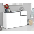 Entree schoenenrek 3 of 4 deuren in wit hout en leisteen of esdoorn - Tiscali Viadurini