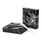 Kaviaardoos met Lepels in Carrara Marmer Portoro - Jerry Viadurini