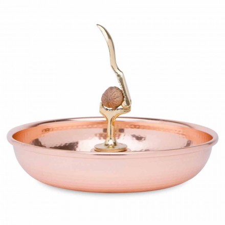 Notenkraker Dienblad in Vertind Koper Handgemaakt Ontwerp 24 cm - Paronzo Viadurini