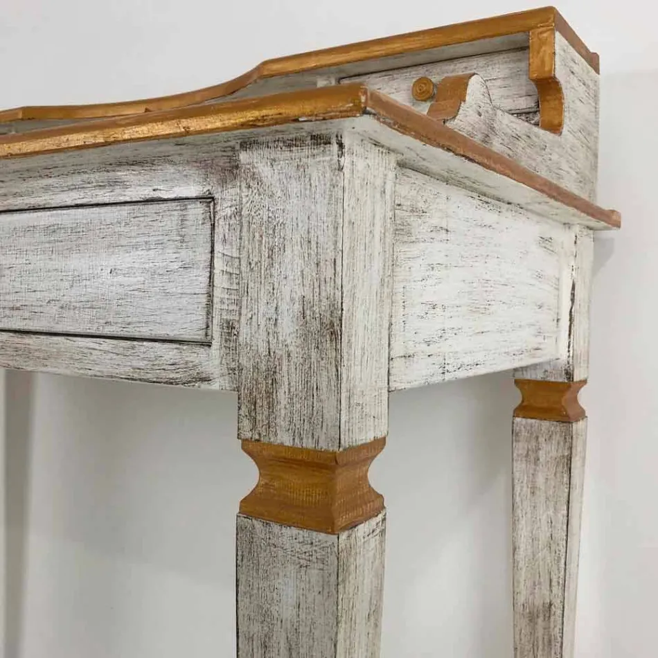 Handgemaakt schrijftafel in massief hout met 4 laden Made in Italy - Amela Viadurini