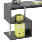 Modern hoekbureau glanzend wit hout of leisteen design - Michel Viadurini