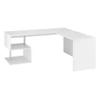 Modern hoekbureau glanzend wit hout of leisteen design - Michel Viadurini