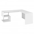 Modern hoekbureau glanzend wit hout of leisteen design - Michel