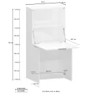 Modern wit wandbureau in gepolijst hout Italiaans design - Ghero Viadurini