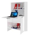 Wit modern hoekbureau in gepolijst hout Italiaans design - Ghero