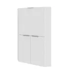 Wit modern hoekbureau in gepolijst hout Italiaans design - Ghero Viadurini