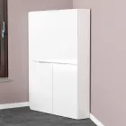 Wit modern hoekbureau in gepolijst hout Italiaans design - Ghero Viadurini