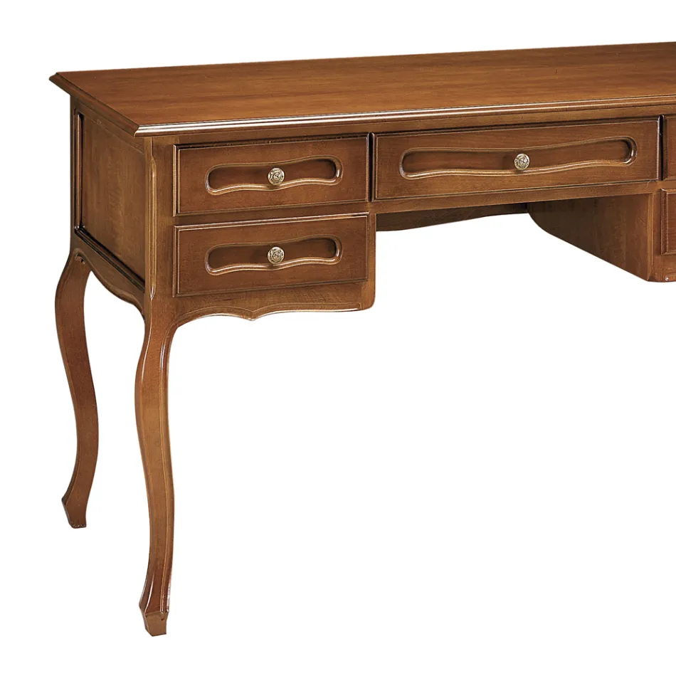Bureau met 5 laden in gepatineerd kersenhout Made in Italy - Opi Viadurini