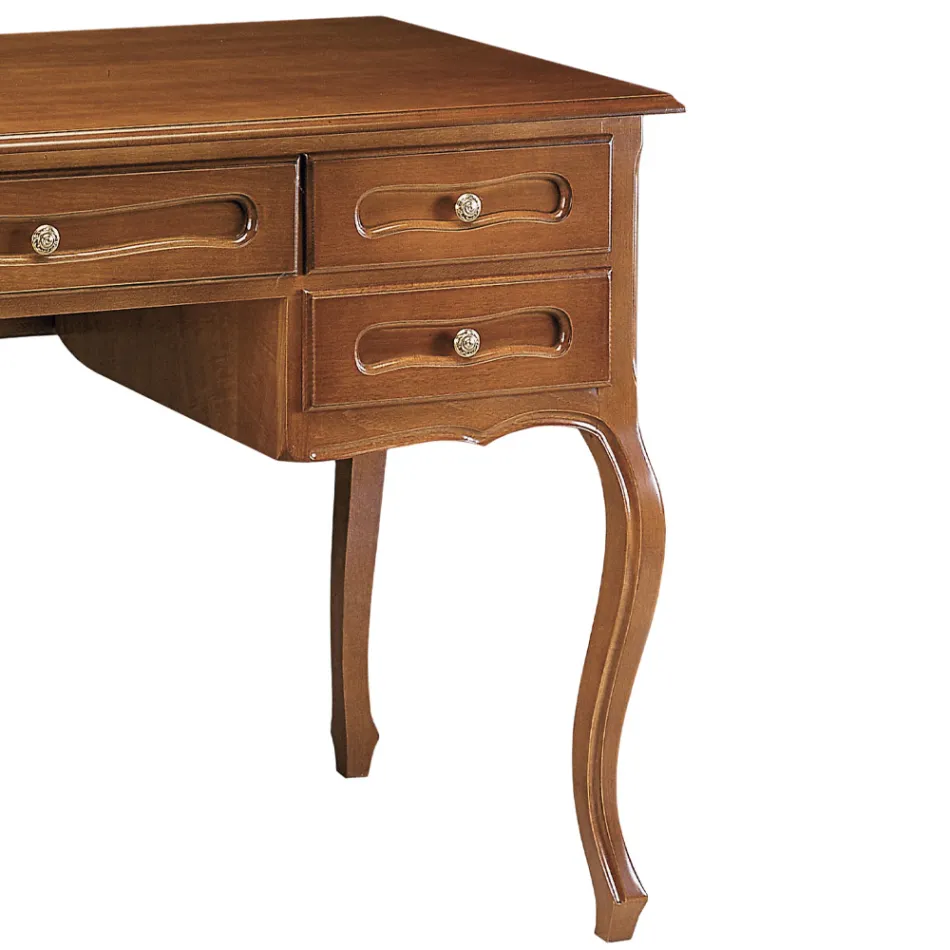Bureau met 5 laden in gepatineerd kersenhout Made in Italy - Opi Viadurini