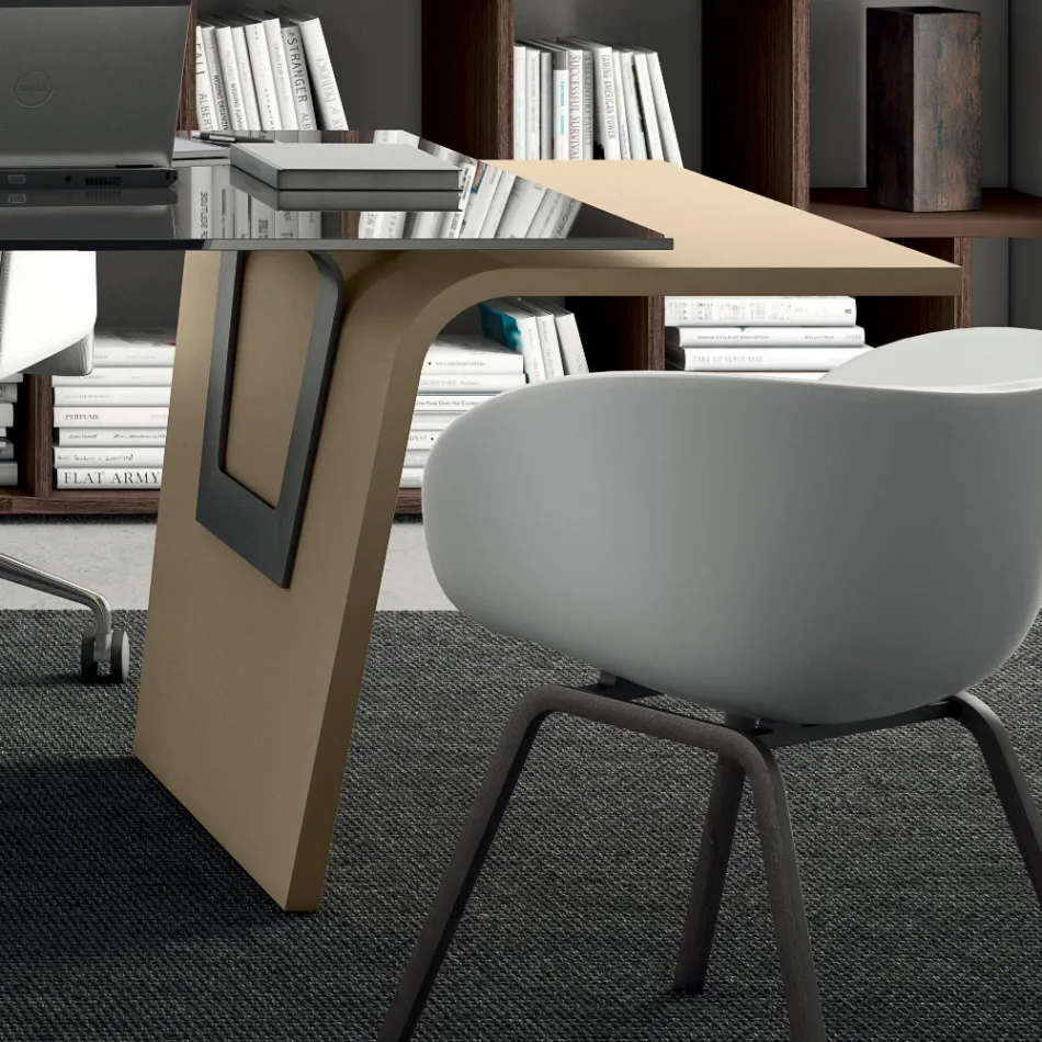 Bureau met glazen blad Andrea Stramigioli - Frafalla Viadurini