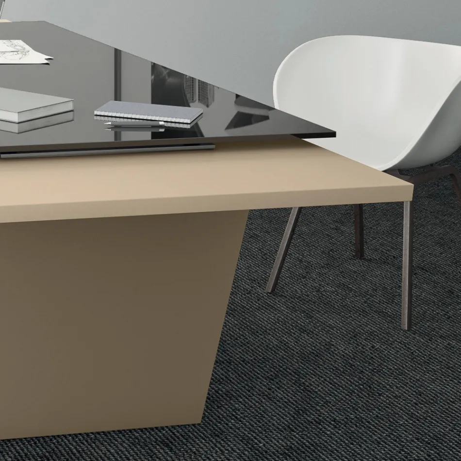 Bureau met glazen blad Andrea Stramigioli - Frafalla Viadurini