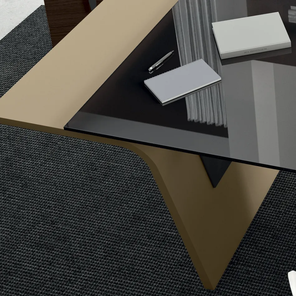 Bureau met glazen blad Andrea Stramigioli - Frafalla Viadurini