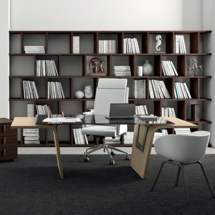 Bureau met glazen blad Andrea Stramigioli - Frafalla Viadurini