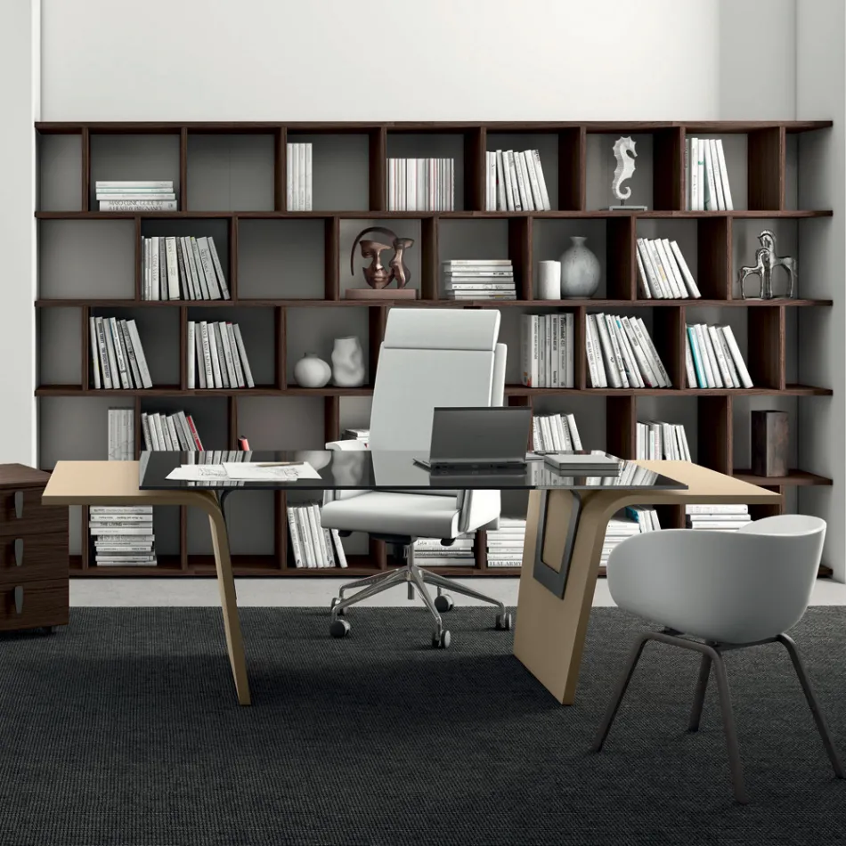 Bureau met glazen blad Andrea Stramigioli - Frafalla Viadurini