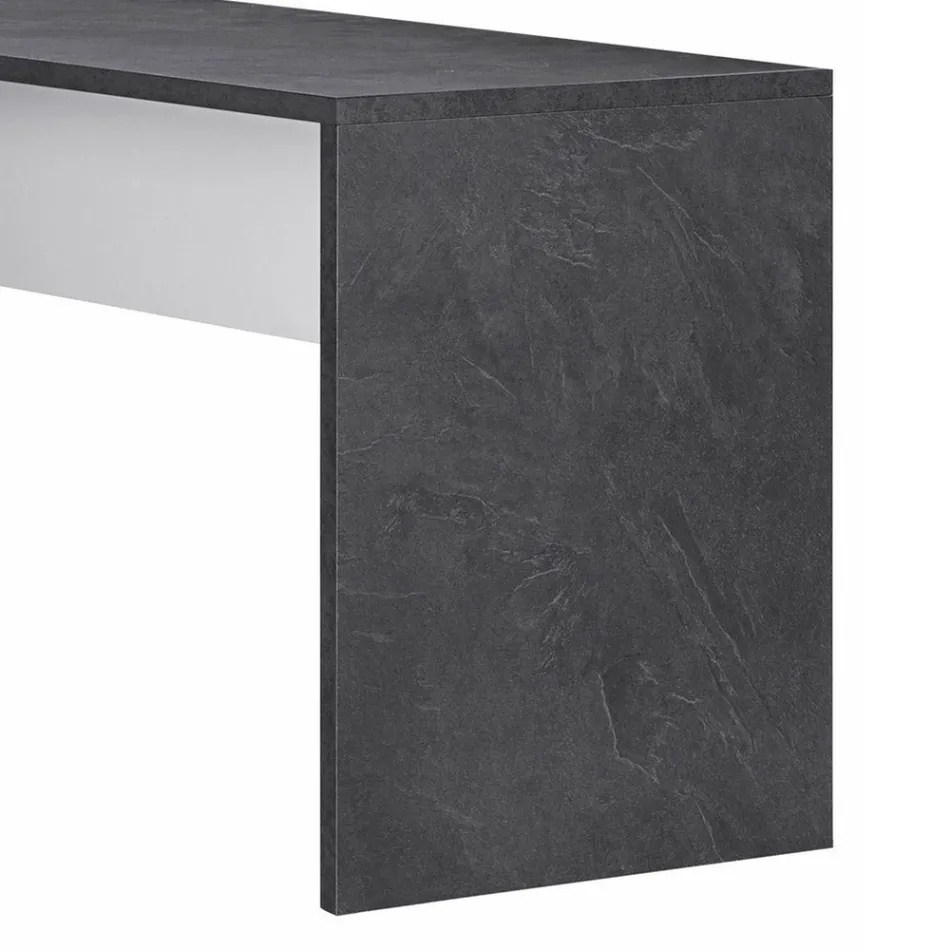 Hoekig bureau in melaminehout 2 afwerkingen - Analuisa Viadurini