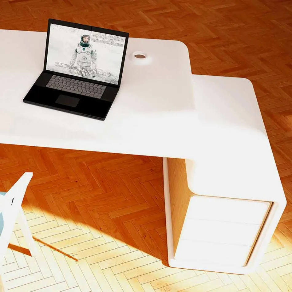 Bureau met houten ladekast gemaakt in Italië, Terralba Viadurini