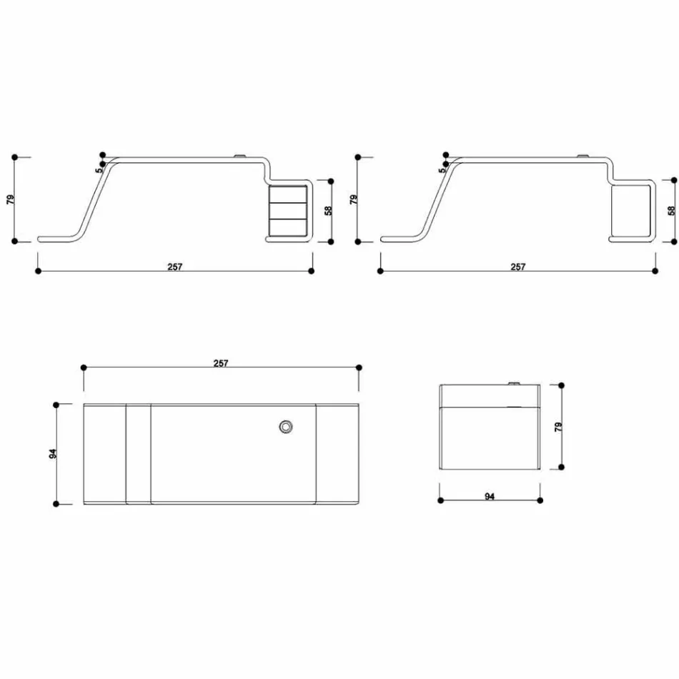 Bureau met houten ladekast gemaakt in Italië, Terralba Viadurini