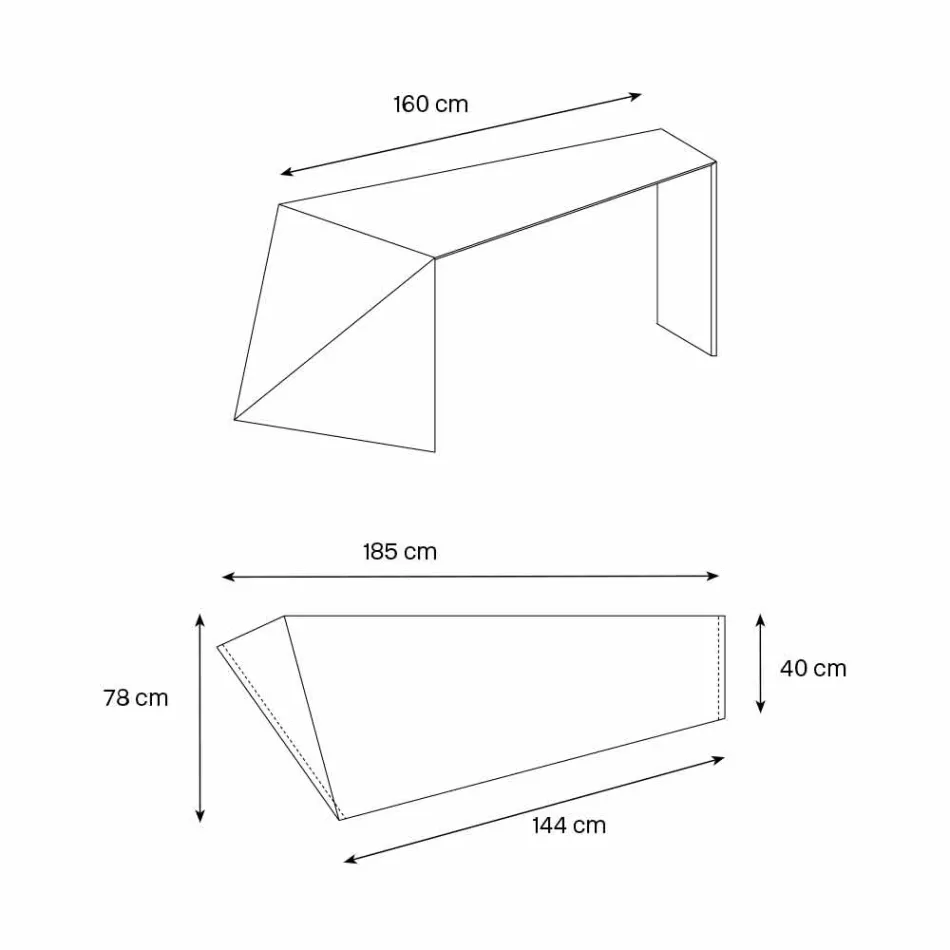 Modern Design Bureau Extralight Glas Gemaakt in Italië - Rosalia Viadurini