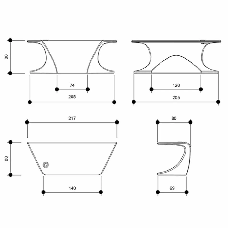 Modern bureau geproduceerd in Italië, Cerami Viadurini