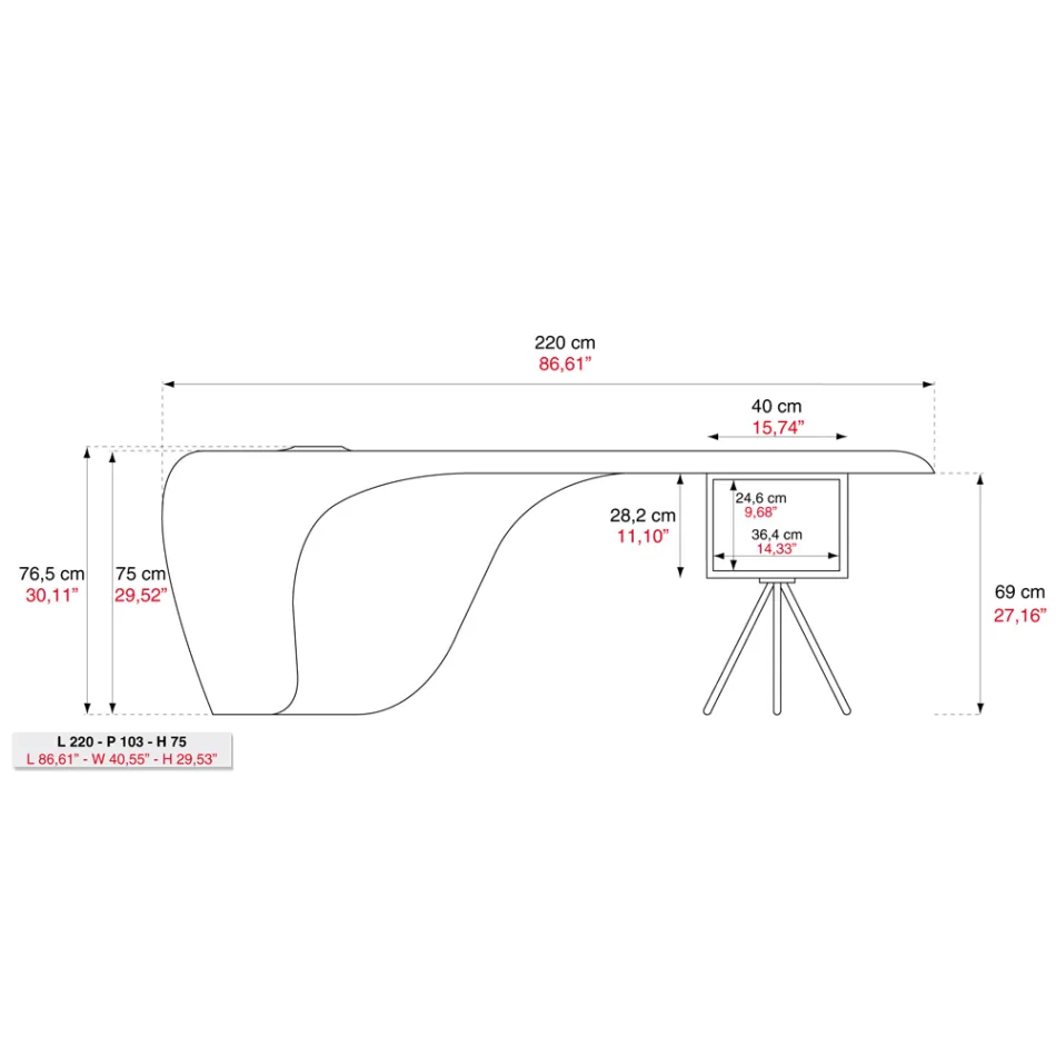 Directiebureau van Karim Rashid in polyurethaan - James Viadurini