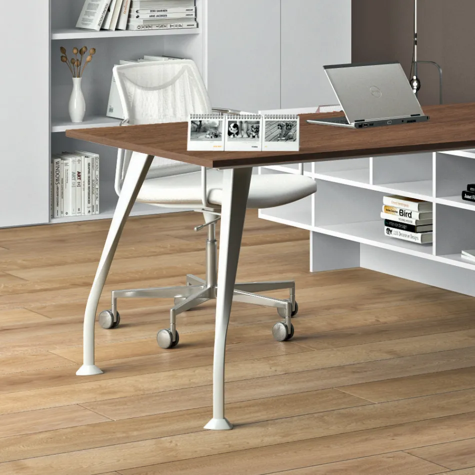 Melamine bureau met open kast - Serio Viadurini