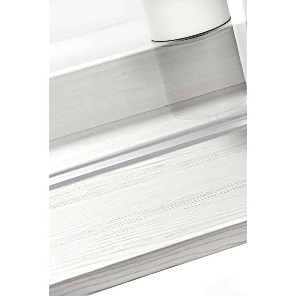 Transparant plexiglas bureau met design houten plank - Carducci Viadurini