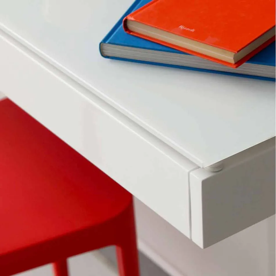 Hangend bureau in kristal met metalen structuur Made in Italy - Silicium Viadurini