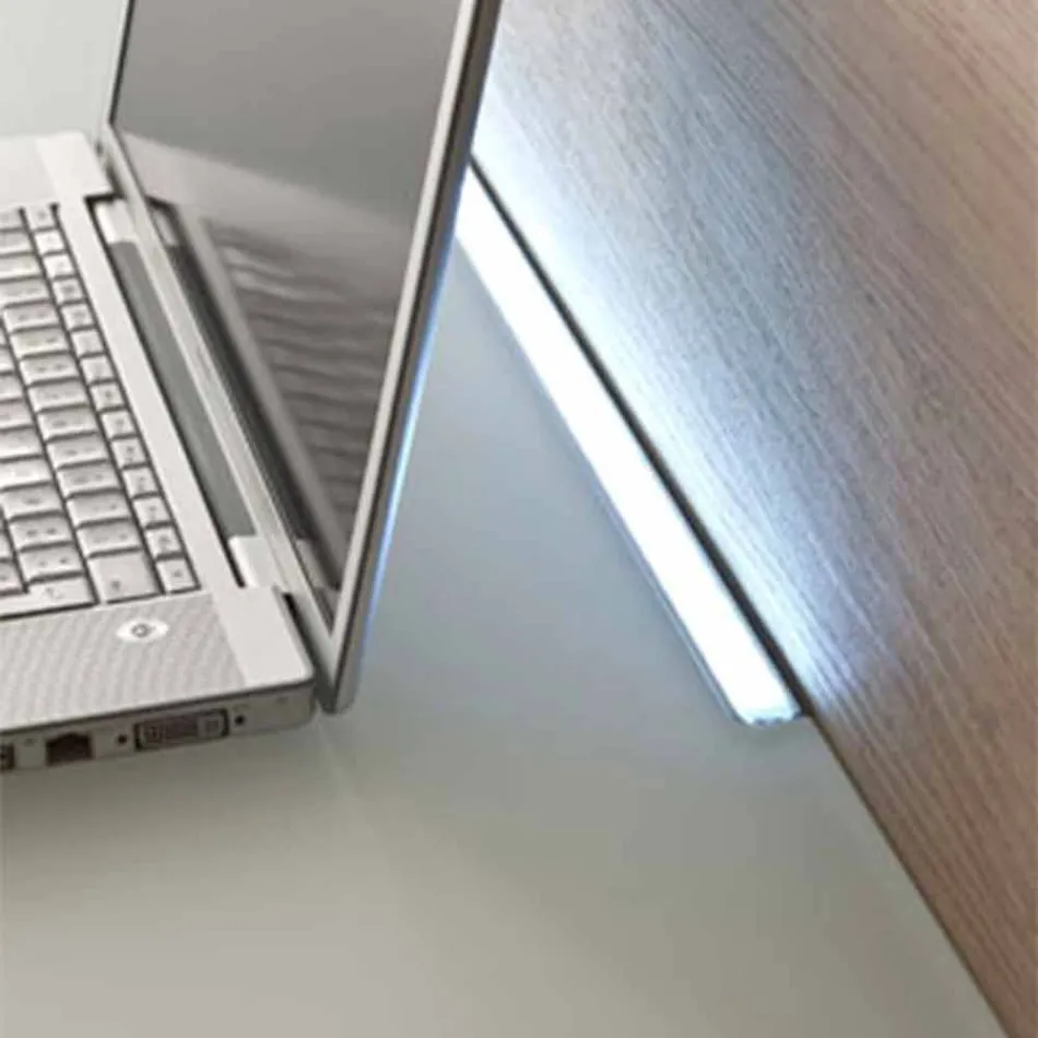 Hangend bureau in kristal met metalen structuur Made in Italy - Silicium Viadurini