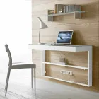 Hangend bureau in kristal met metalen structuur Made in Italy - Silicium Viadurini