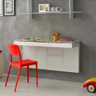 Hangend bureau in kristal met metalen structuur Made in Italy - Silicium Viadurini