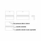 Hangend bureau in kristal met metalen structuur Made in Italy - Silicium Viadurini