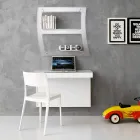 Hangend bureau in kristal met metalen structuur Made in Italy - Silicium Viadurini