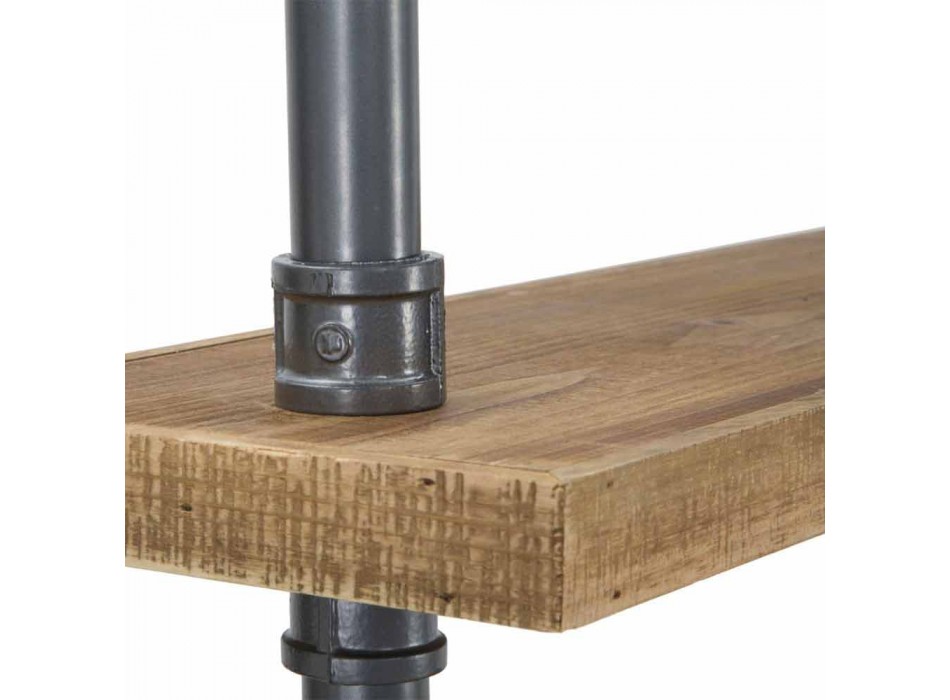 Bureau met moderne design planken in ijzer en hout - Aubry Viadurini