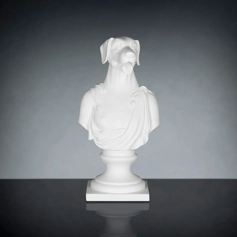 Wit handgemaakt keramisch beeld 100% Made in Italy Fabas 1 Viadurini