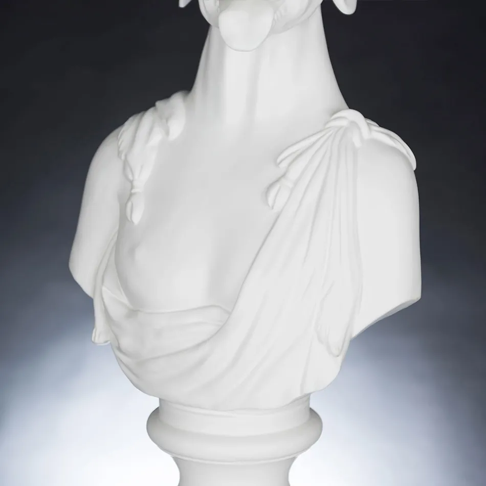 Wit handgemaakt keramisch beeld 100% Made in Italy Fabas 1 Viadurini