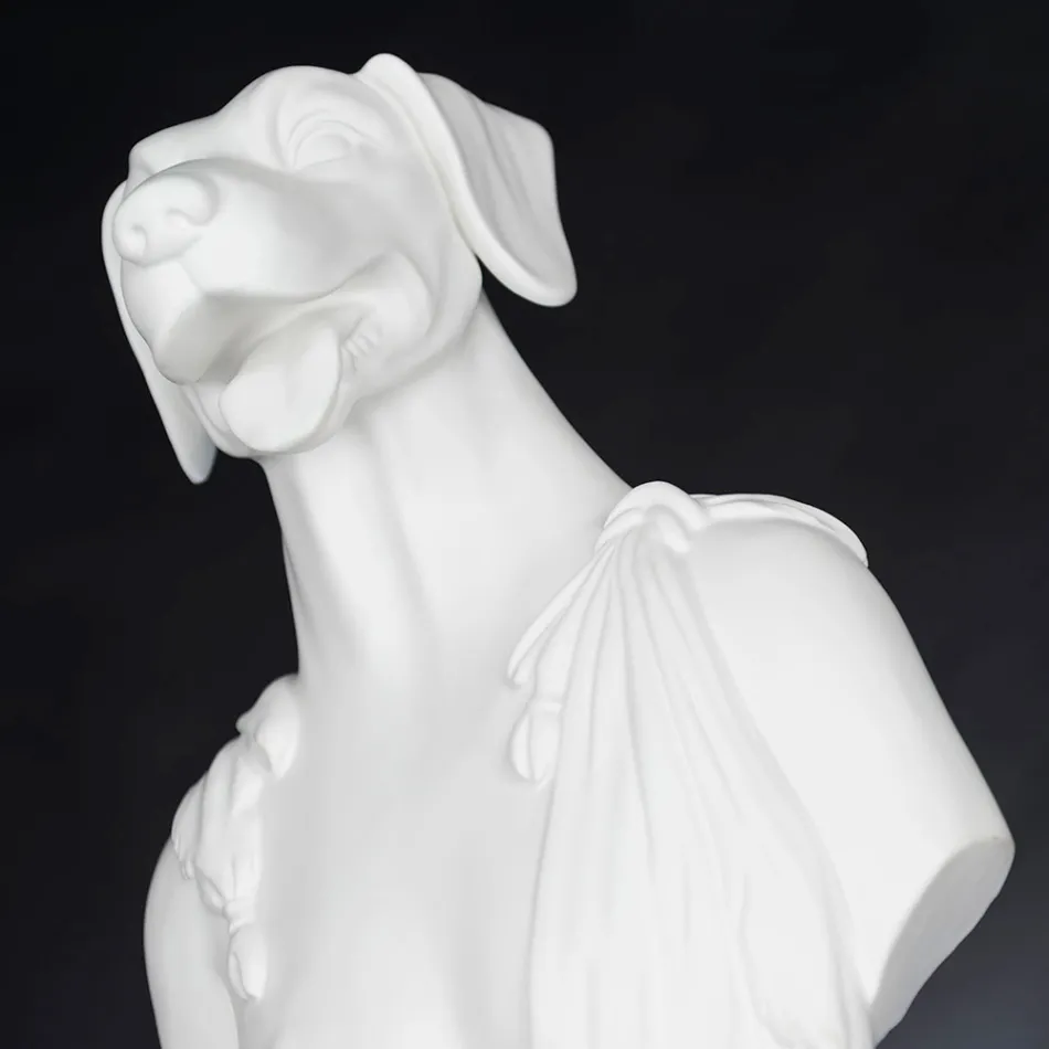 Wit handgemaakt keramisch beeld 100% Made in Italy Fabas 1 Viadurini