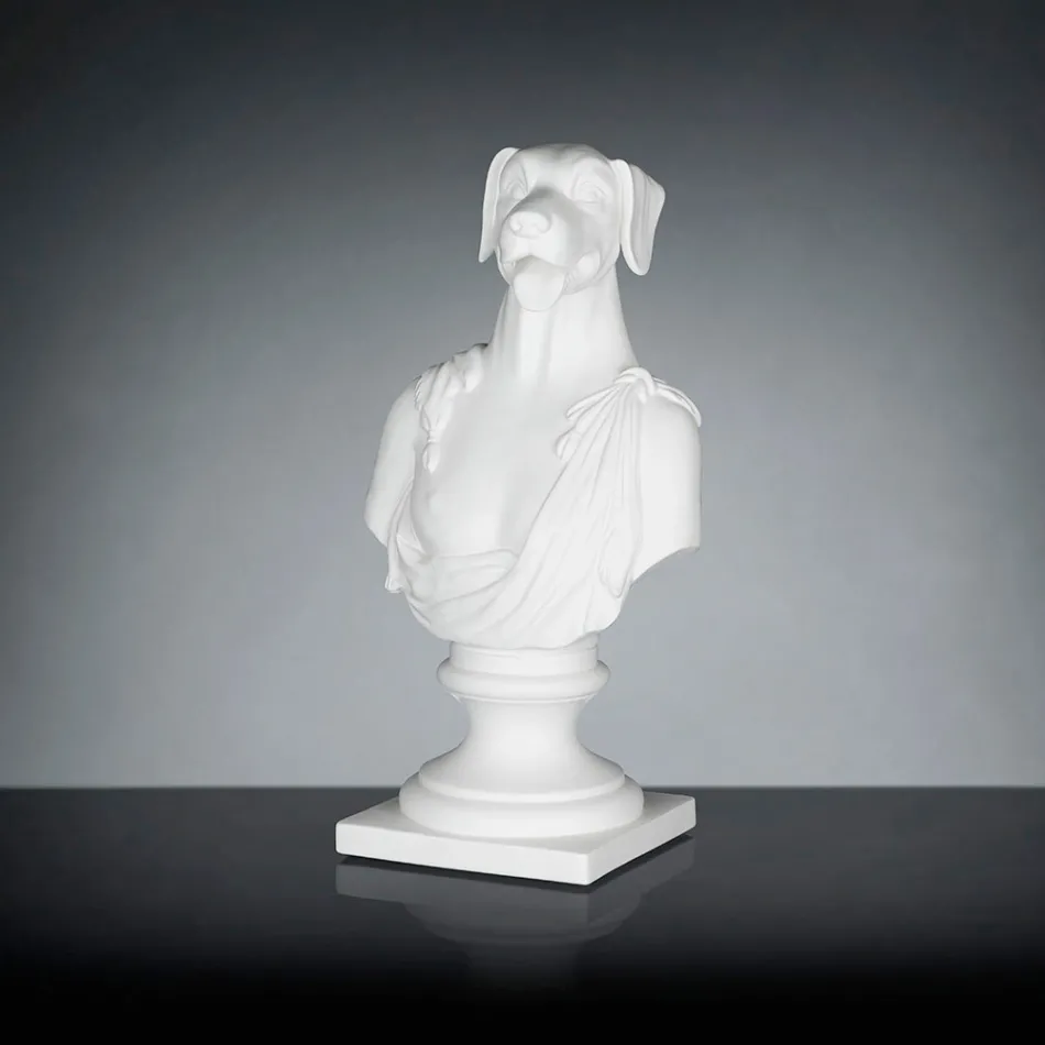 Wit handgemaakt keramisch beeld 100% Made in Italy Fabas 1 Viadurini
