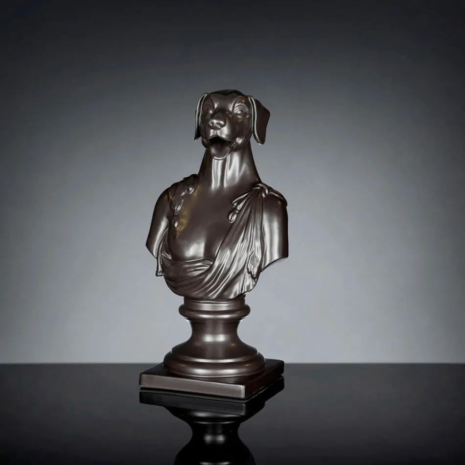 Zwart ambachtelijk keramisch beeld 100% Made in Italy Fabas 2 Viadurini