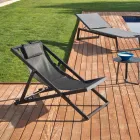 Tuinligstoel van geverfd aluminium en textiel, 2 stuks - Jhonathan Viadurini