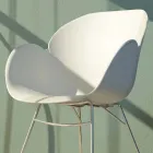 Schommelstoel voor woonkamer in metaal en polypropyleen, 2 stuks - Lorena Viadurini