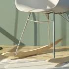 Schommelstoel voor woonkamer in metaal en polypropyleen, 2 stuks - Lorena Viadurini