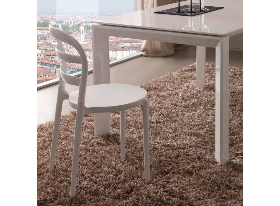 Witte stoel met een modern design Derulo Viadurini