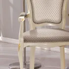 Hoofd van de tafelstoel in hout bekleed met stof Made in Italy - Majesty Viadurini