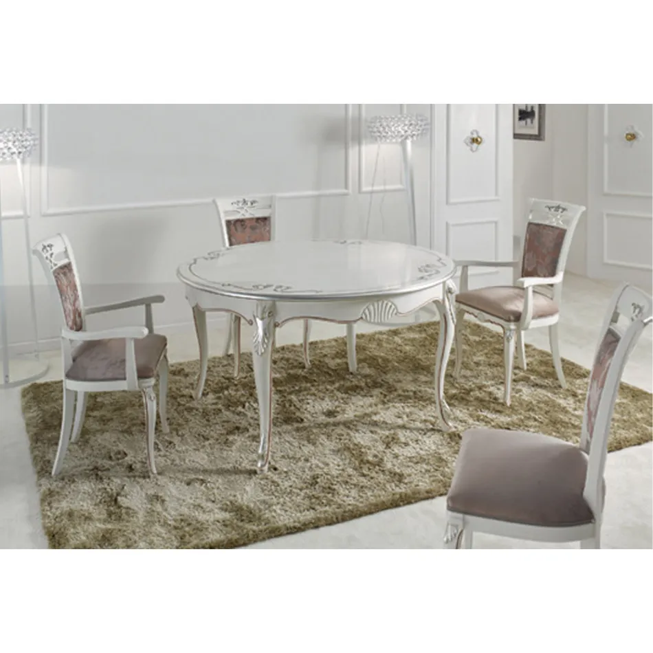 Klassieke gestoffeerde stoel in walnoot of wit hout Made in Italy - Caligola Viadurini