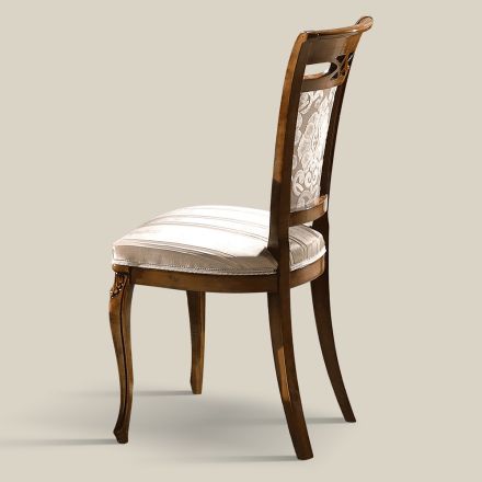 Klassieke gestoffeerde stoel in walnoot of wit hout Made in Italy - Caligola Viadurini