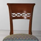 Klassieke stoel in beukenhout met gedecoreerde rug en stof - Milissa Viadurini