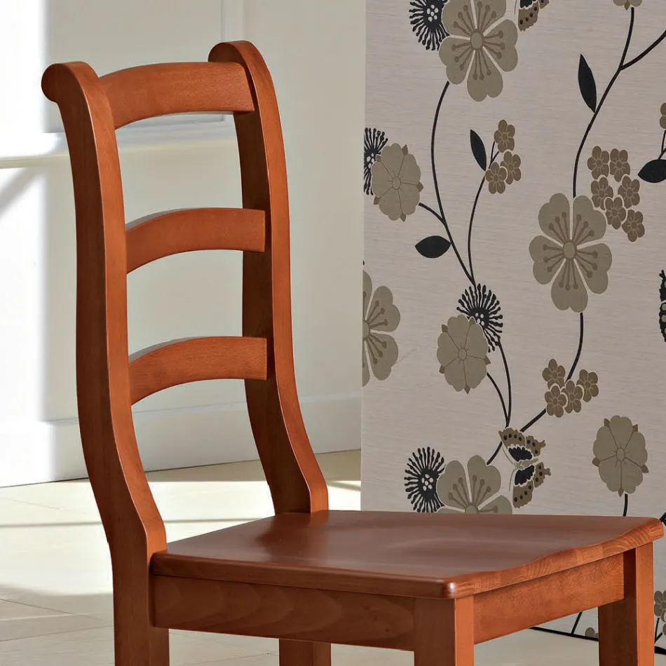 Klassieke stoel in massief beukenhout van Italiaans design - Baptiste Viadurini